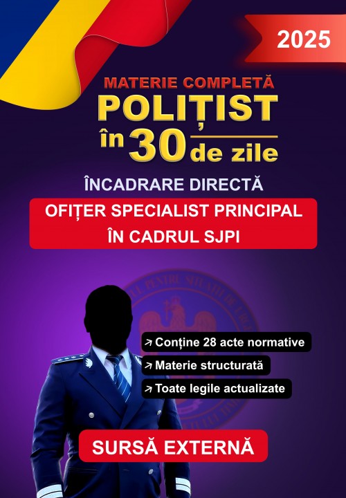 OFITER SPECIALIST PRINCIPAL - SJPI - SURSA EXTERNA